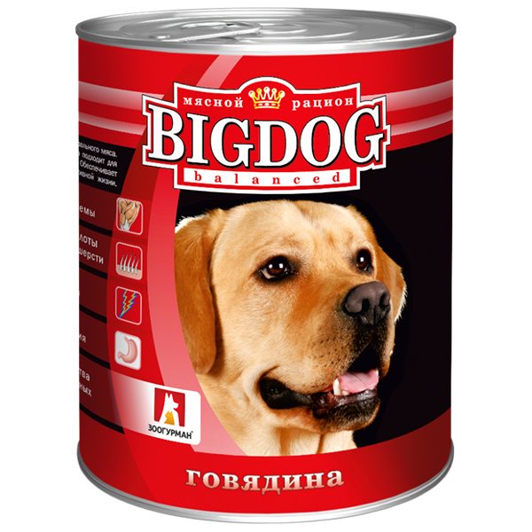 Зоогурман BIG DOG конс. д/соб 850гр Говядина