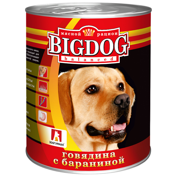 Зоогурман BIG DOG конс. д/соб 850гр Говядина с бараниной
