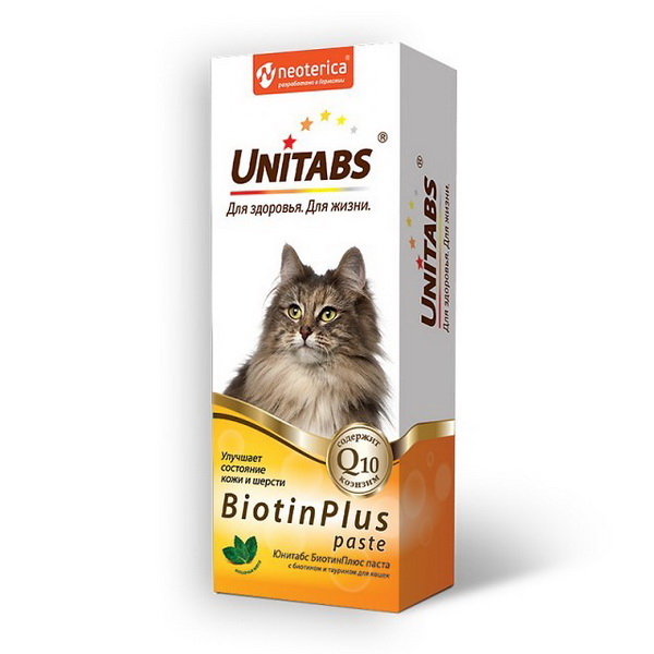 Unitabs паста BiotinPlus c Q для кошек 120мл