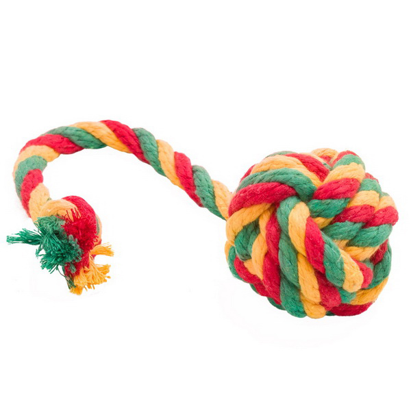 Doglike Мяч канатный Dental Knot большой (жёлтый-зелёный-красный)