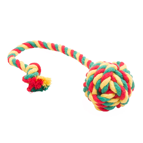 Doglike Мяч канатный Dental Knot малый (жёлтый-зелёный-красный)
