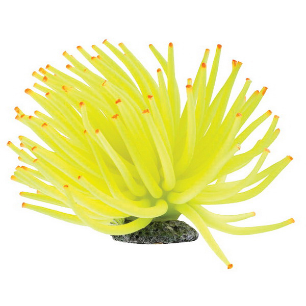 Декорация флуоресцирующая GloFish Актиния желтая( 4*4*5см)
