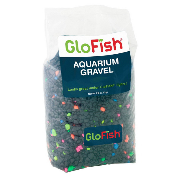 Грунт флуоресцирующий GloFish черный с гранулами 2,268кг