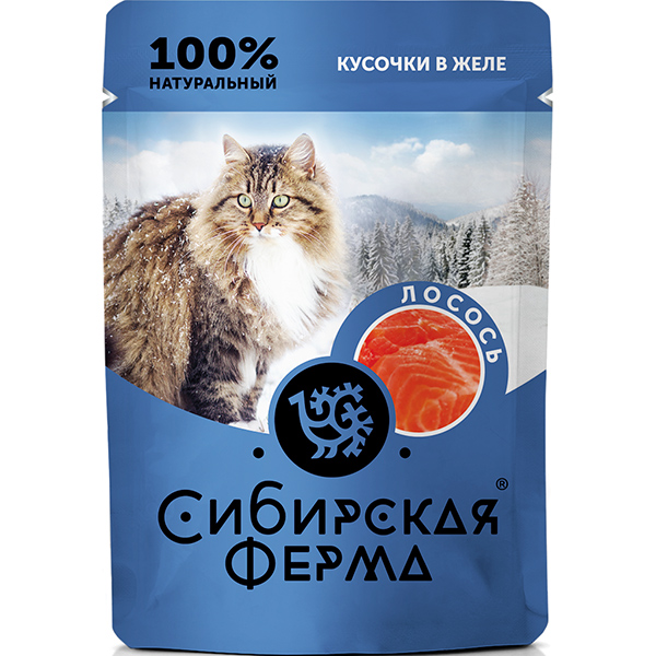 Сибирская ферма влаж.д/кошек 85г лосось в желе
