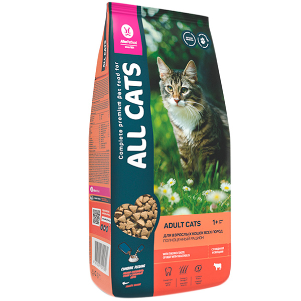 All CATS д/кошек взрослых 2,4кг говядина и овощи
