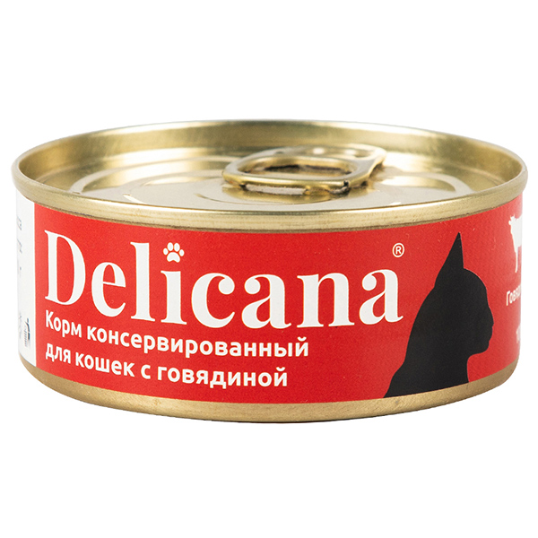 Delicana консервы.д/кошек 100 г с говядиной