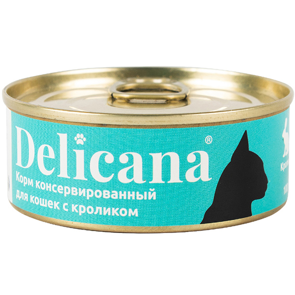 Delicana консервы.д/кошек 100 г с кроликом