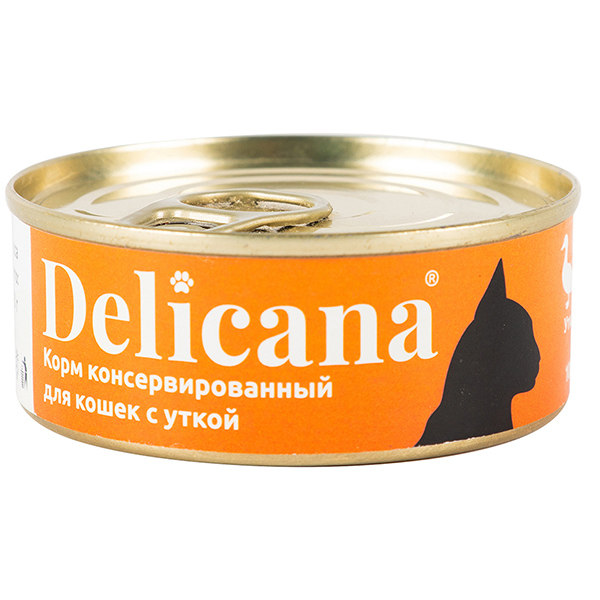 Delicana консервы.д/кошек 100 г с уткой