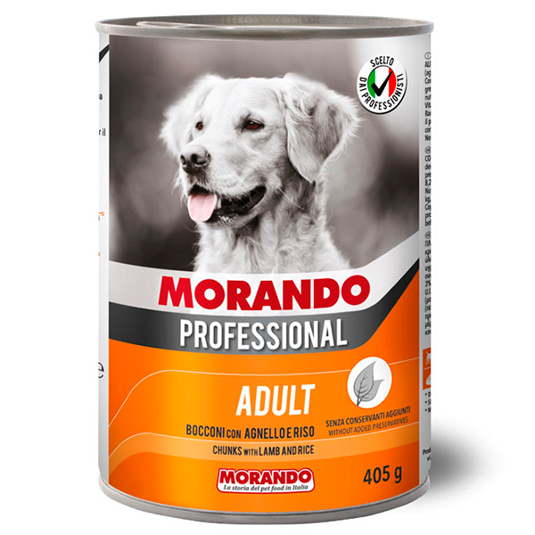 Morando Professional конс.корм для собак с кусочками Ягненка и Рисом, 405г, жб
