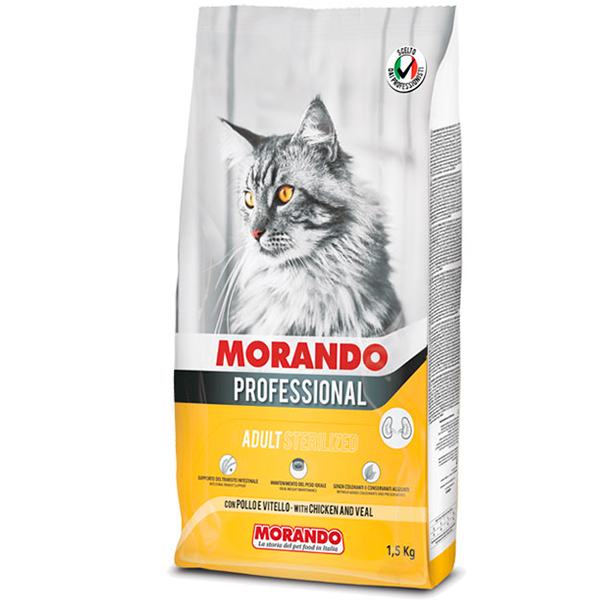 Morando Professional Gatto сухой корм для стерилизованных кошек с курицей и телятиной, 1,5 кг