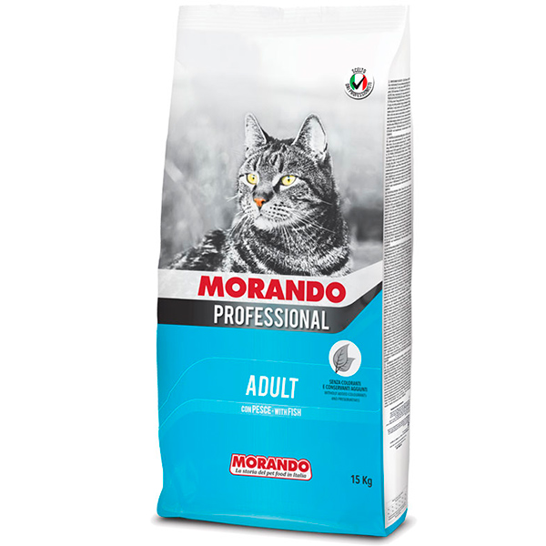 Morando Professional Gatto сухой корм для взрослых кошек с рыбой, 15 кг