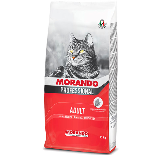 Morando Professional Gatto сухой корм для взрослых кошек с говядиной и курицей, 15 кг