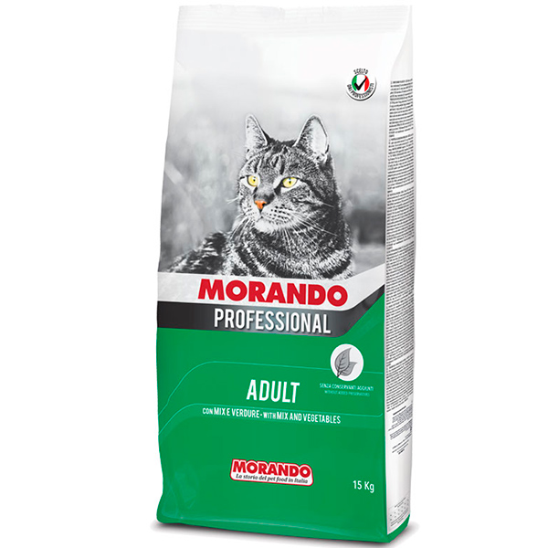 Morando Professional Gatto сухой корм для взрослых кошек с Микс с овощам, 15 кг