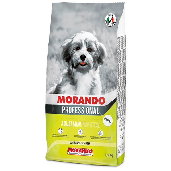 Morando Professional Cane сухой корм для взрослых мелких пород собак PRO VITAL с говядиной, 1,5 кг