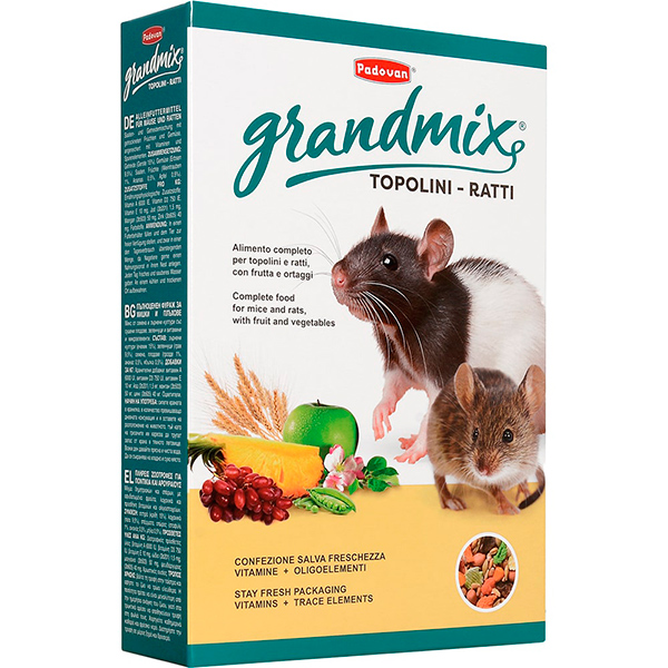 Падован GRANDMIX TOPOLINE E RATTI 1кг комплексный/основной д/взрослых мышей и крыс