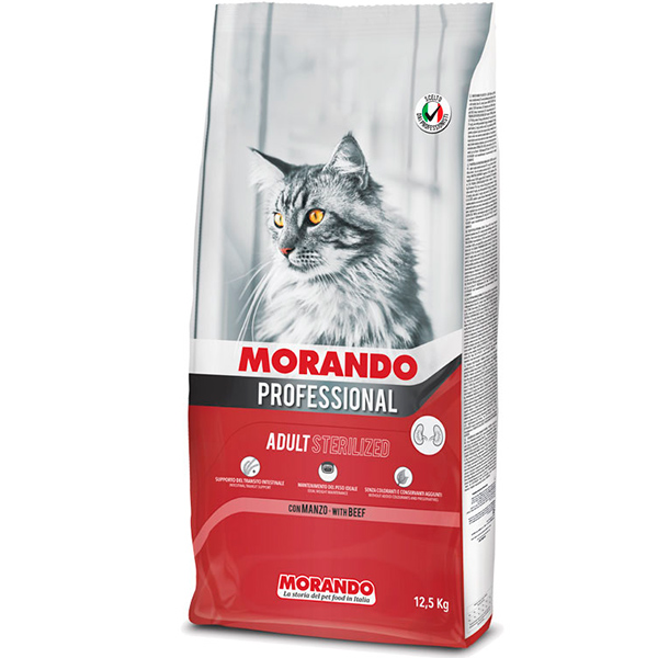 Morando Professional Gatto сухой корм для стерилизованных кошек с говядиной, 12,5 кг