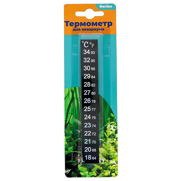 Термометр жидкокристаллический полоска 18-34С 13 см Naribo