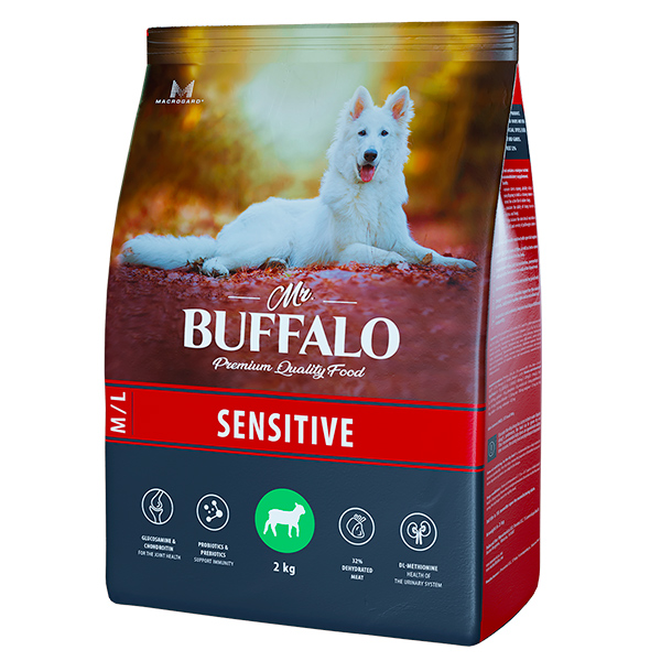 Mr.Buffalo SENSITIVE сухой корм д/собак Средних и Крупных пород 2 кг ягненок