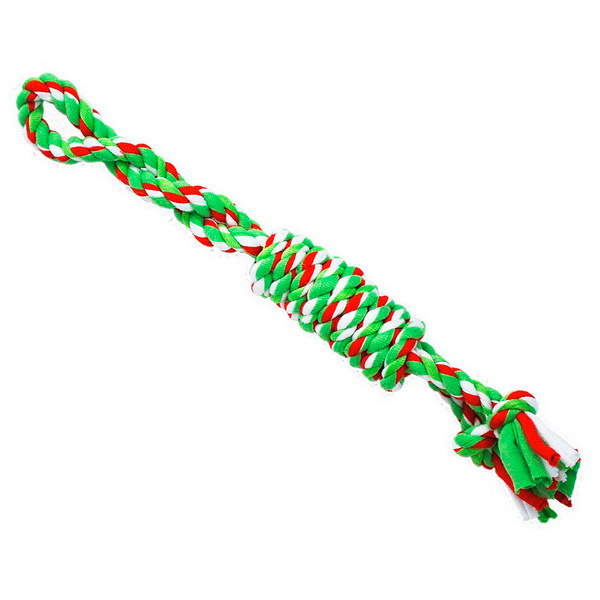 Грейфер веревка плетеная с двумя узлами и ручкой, 33см.(N1)