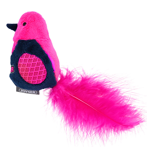 GiGwi Птичка с LED и перьями розовая, 19 см