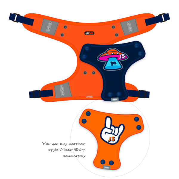 GiGwi Мягкая шлейка для собак JOYSER Walk Mood Harness M оранжевая (шея 45, грудь 34-48 см)
