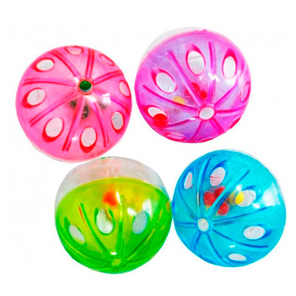Туба Мяч-погремушка ^цветные шарики^ прозрачный, 4,3 см .(50 шт).УЮТ