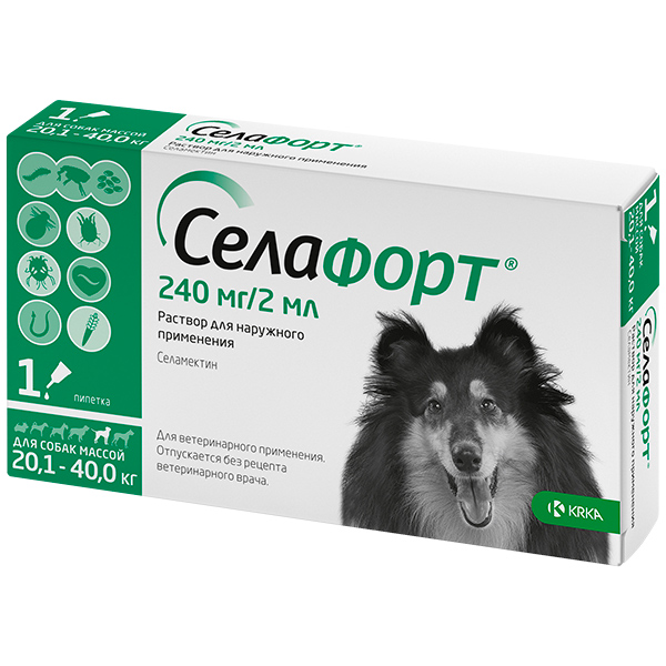Селафорт для собак 20,1 - 40 кг, 1*240 мг/2 мл