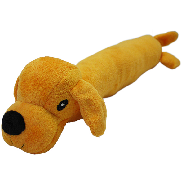 Игрушка д/собак Собака желтая с пищалкой, текстиль, 35см.(N1)