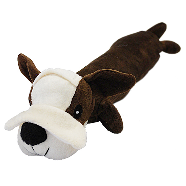 Игрушка д/собак Собака коричневая с пищалкой, текстиль, 35см.(N1)