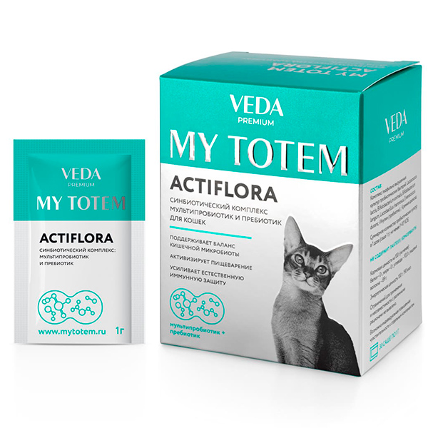 MY TOTEM ACTIFLORA синбиотический комплекс для кошек (30шт*1гр)
