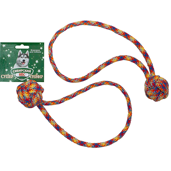 Грейфер ^Сибирский пес^ цветная веревка мяч канатный ПЕТЛЯ D = 10 мм