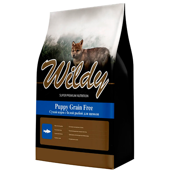 Wildy Puppy Grain Free сух.д/щенков 3кг. с белой рыбой