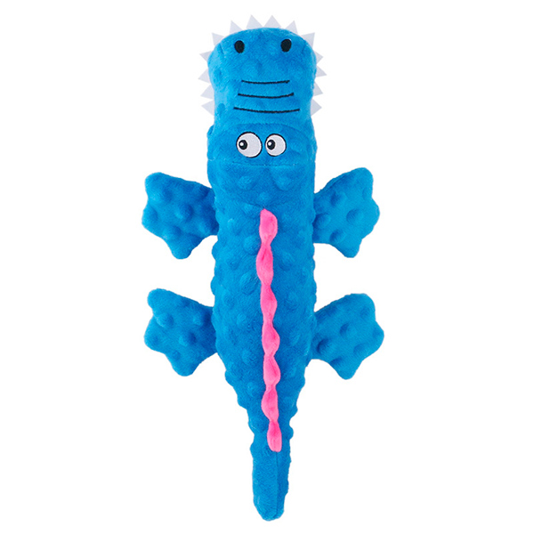 Игрушка д/собак ^Крокодил  голубой^ с пищалкой, текстиль, 37*19*8см.(N1)