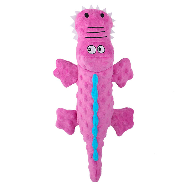 Игрушка д/собак ^Крокодил розовый^ с пищалкой, текстиль, 37*19*8см.(N1)