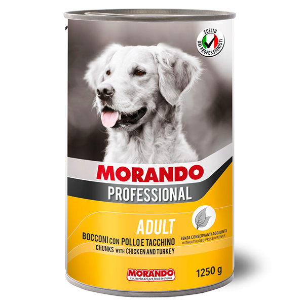 Morando Professional конс.корм для собак кусочки в соусе с Курицей и индейкой 1,25 кг ж/б