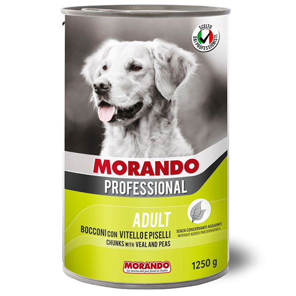Morando Professional конс.корм для собак кусочки в соусе с Телятиной и горохом 1,25 кг ж/б