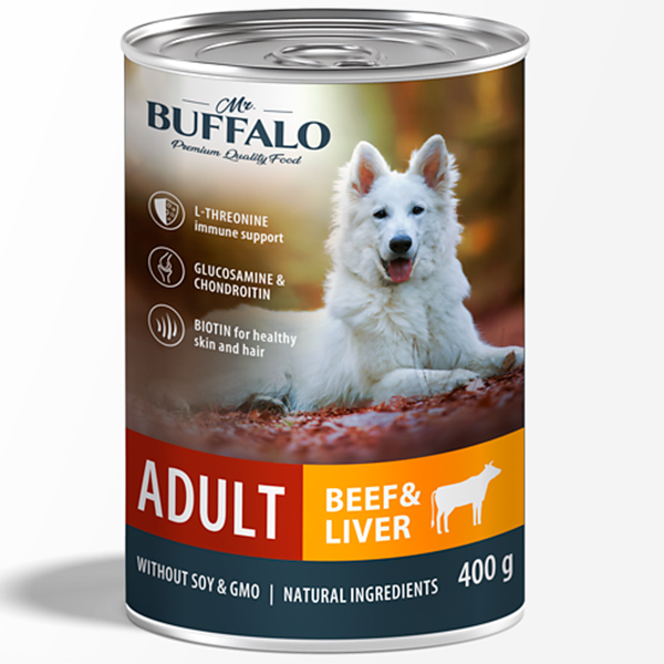 Mr.Buffalo конс.д/собак ADULT 400г говядина и печень