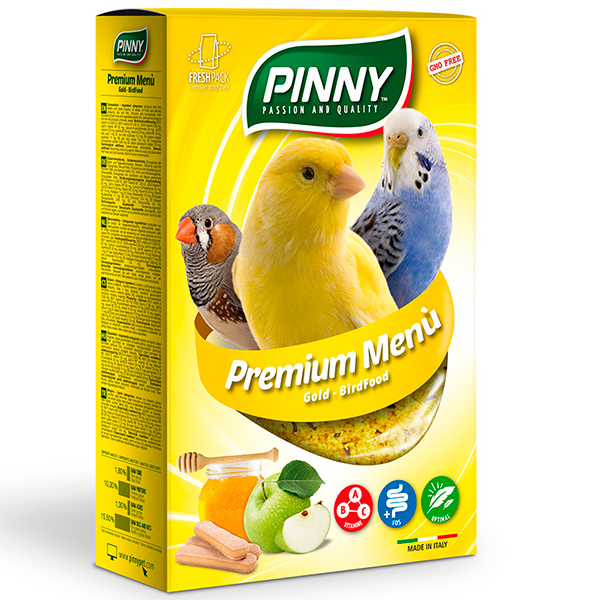 PINNY PM д/птиц мягкий витаминный корм 350г с медом и яблоками (уп12)