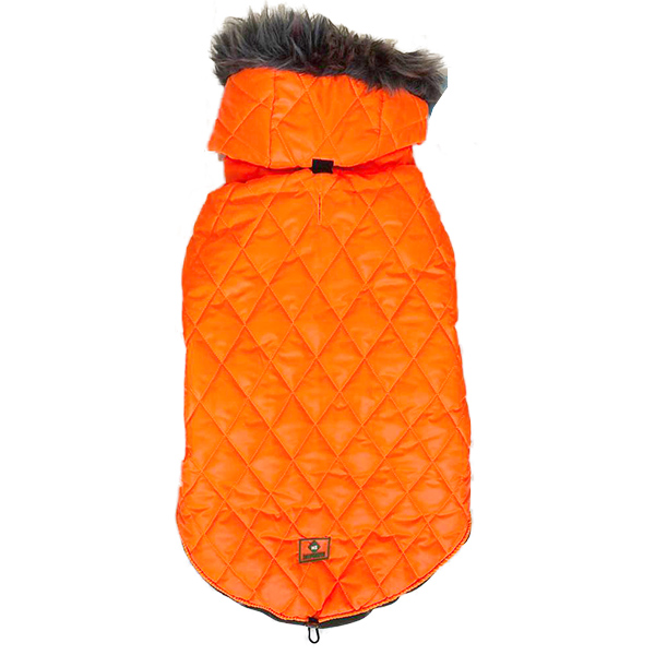 Куртка утепленная с капюшоном на флисовой подкладе неон оранжевый L N1