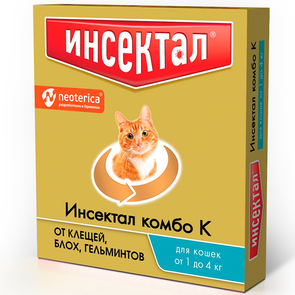 Инсектал Комбо Капли для кошек 1-4кг