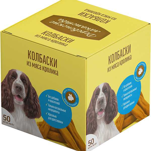 Деревенские лакомства д/мини пород Колбаска из мяса кролика 50х8г КОРОБ