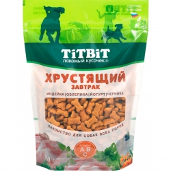 ТитБит Завтрак хрустящий с индейкой для собак всех пород 700 г Артикул 024942