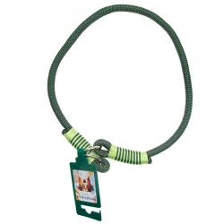 Ошейник-удавка зеленый ширина 10 мм ОШ max 75см Dog&Vogue Rope (Аркон)