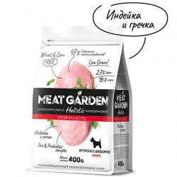 Meat Garden д/собак 400 г Мелк Аллерг, Индейкой с Гречкой