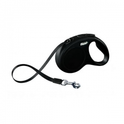 FLEXI Рулетка CLASSIC NEW размер XS 3м 12кг черная, ремень чёрный