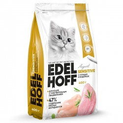 Edelhoff сухой д/кошек с чувствит.пищеварением КУРИЦА/ИНДЕЙКА 0,4кг