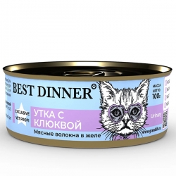 Best Dinner Exclusive VET PROFI Urinary ^Утка с клюквой^, д/кошек 100г желе