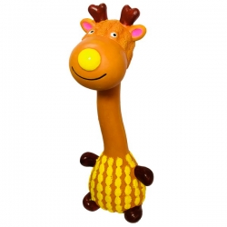 Игрушка д/собак Жираф в свитере коричневый с пищалкой, латекс, 20 см.(N1)