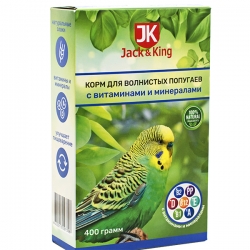 Jack&King Корм для попугаев с витаминами и минералами, 400 г