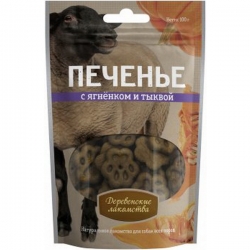 Деревенские лакомства Печенье д/соб с ягненком и тыквой 100г